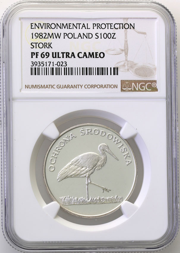 PRL. 100 złotych 1982 Bocian NGC MS69 ULTRA CAMEO (MAX)